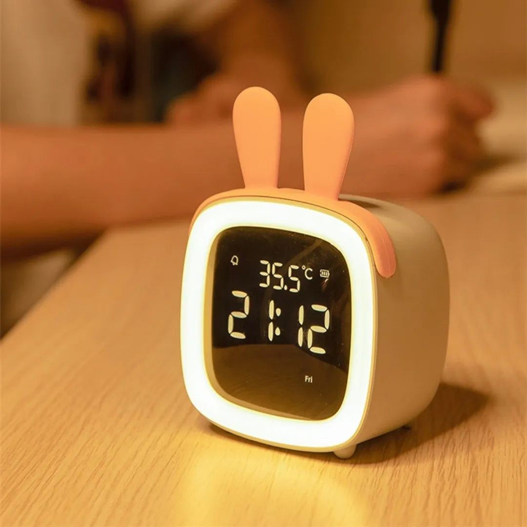 Reindeer Children's Alarm Clock with Night Light – Gentle Awakening