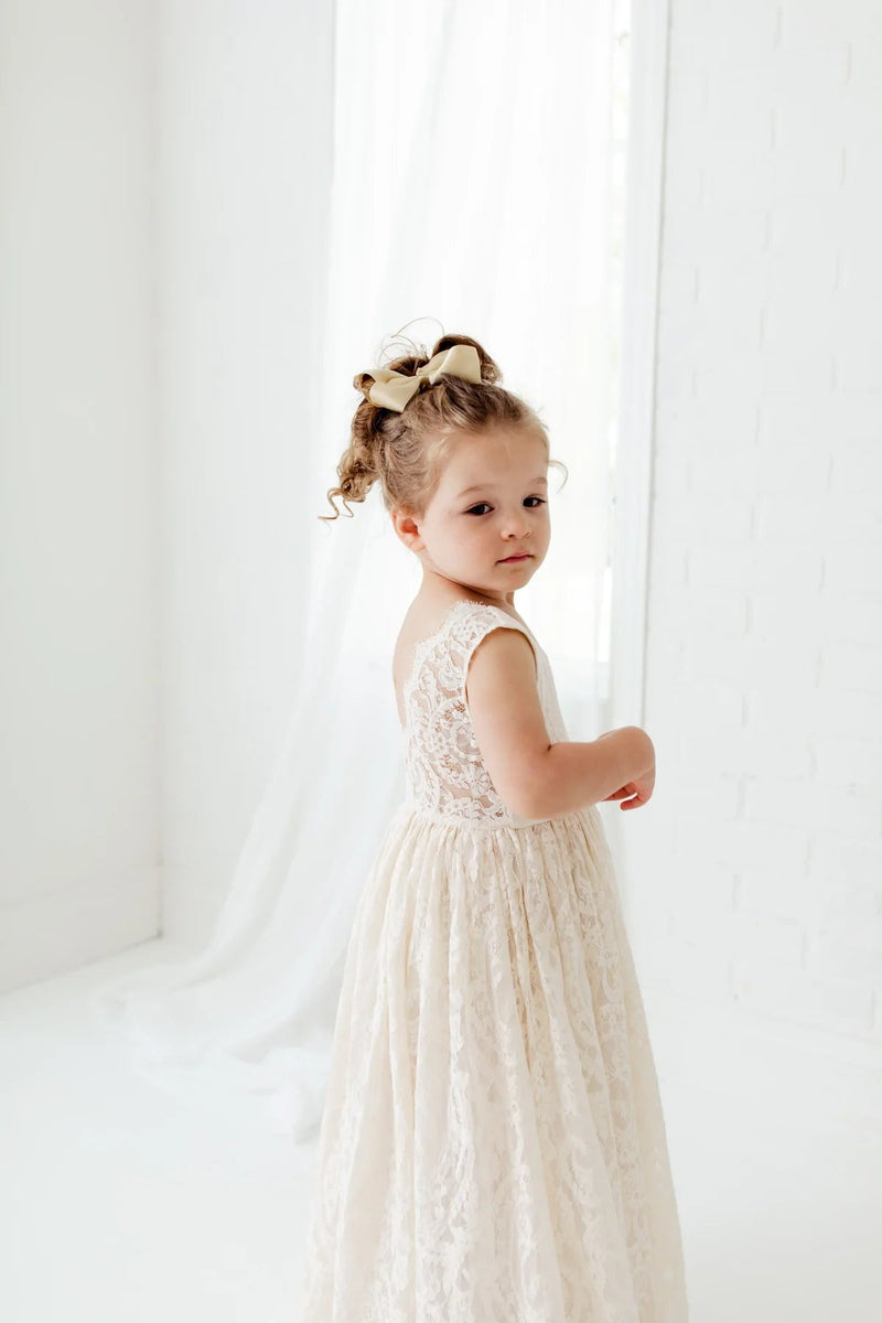 Girls' Dress for Wedding or Party – Elegant Lace & Tulle