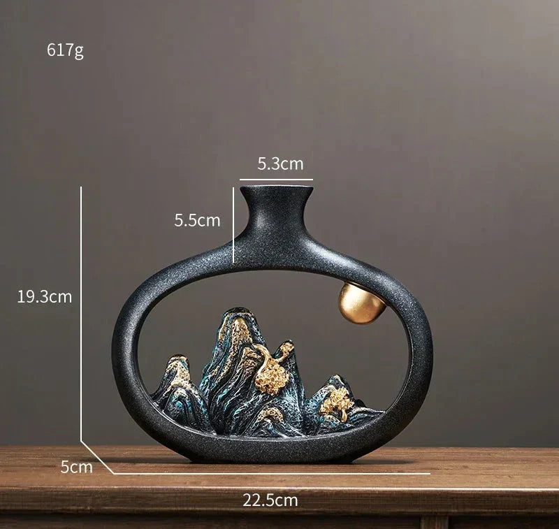 Eastern Mountain Landscape Vases - Artistic and Exotic