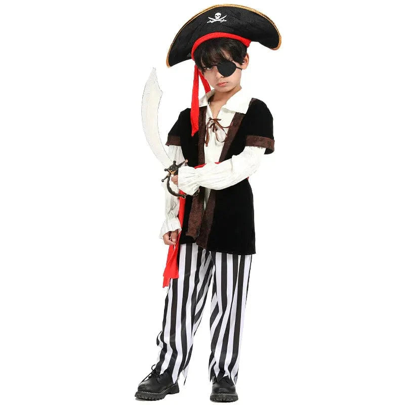 Adventure Pirate Outfit for Children – Classic Striped Set with Accessories