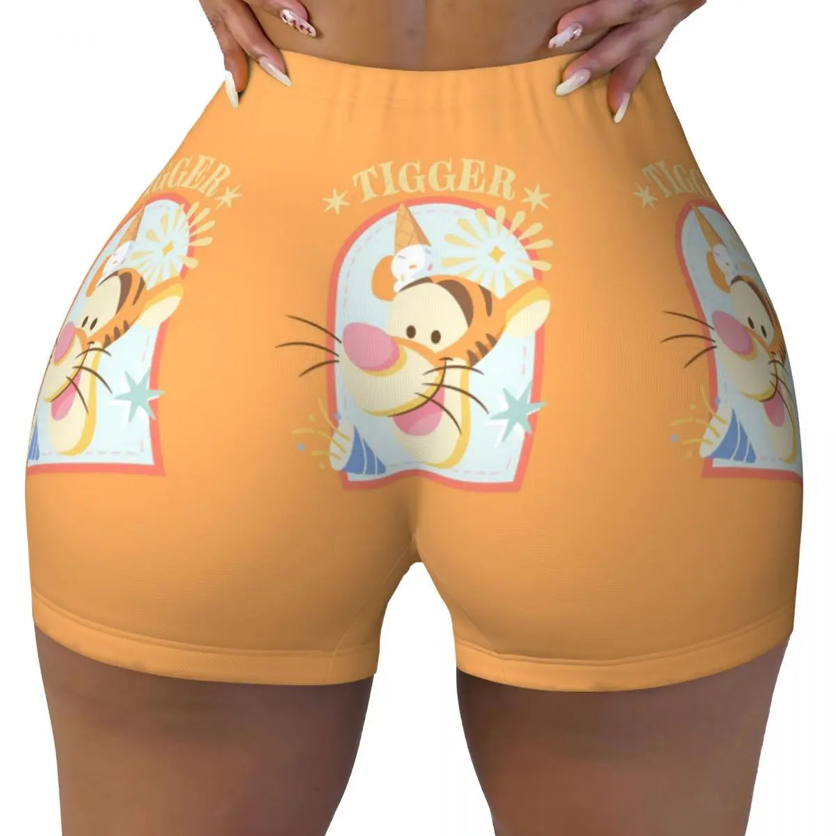 Tigger Print Yoga and Sports Shorts for Women – Comfortable and Stylish for Active Days