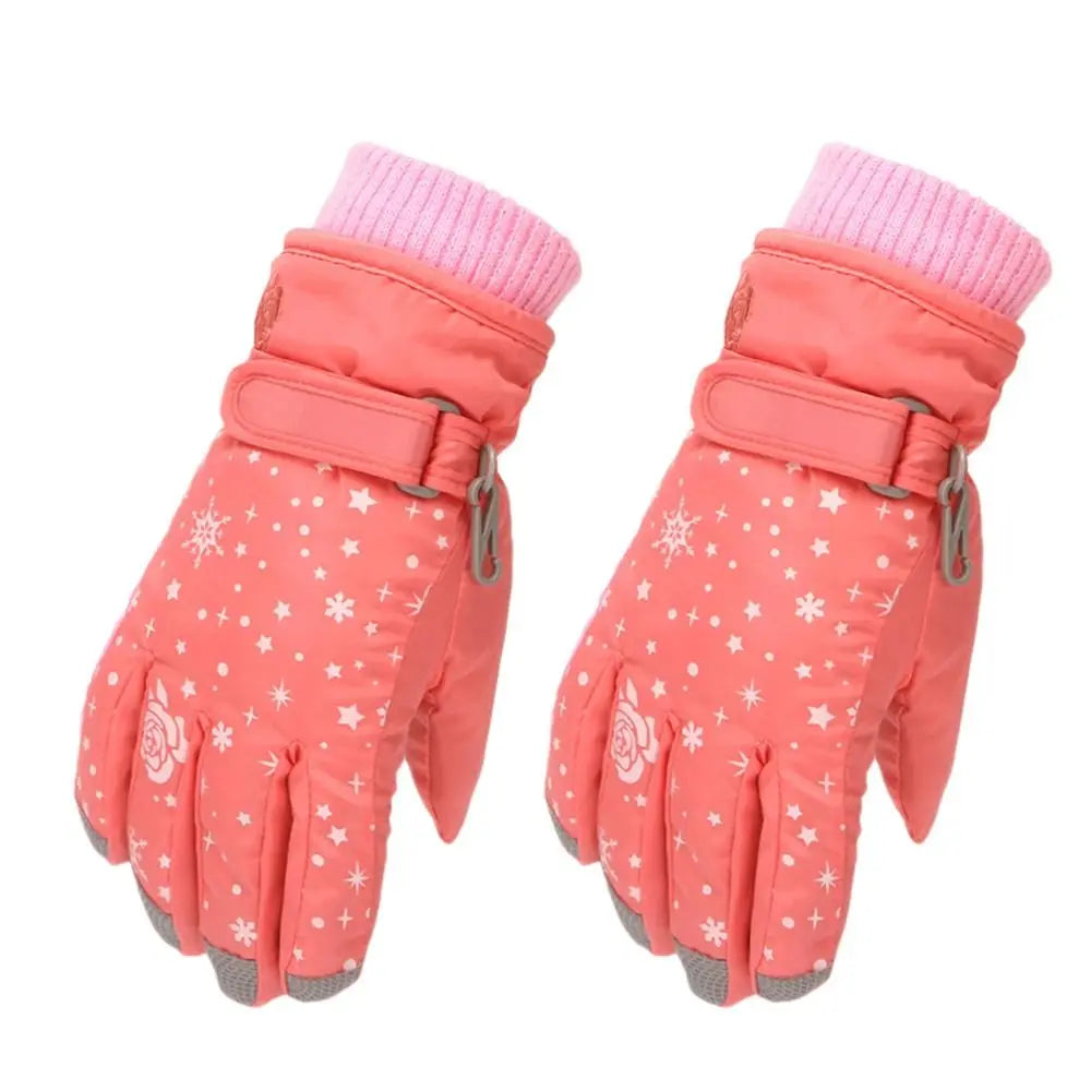 Warm Waterproof Winter Gloves for Girls – Ideal for Snow and Skiing