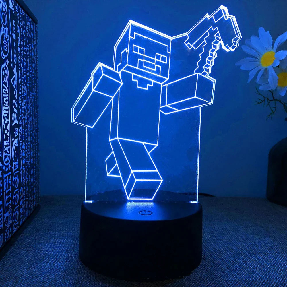 Diverse LED Game Characters Lamp - Playful Lighting for Gamers