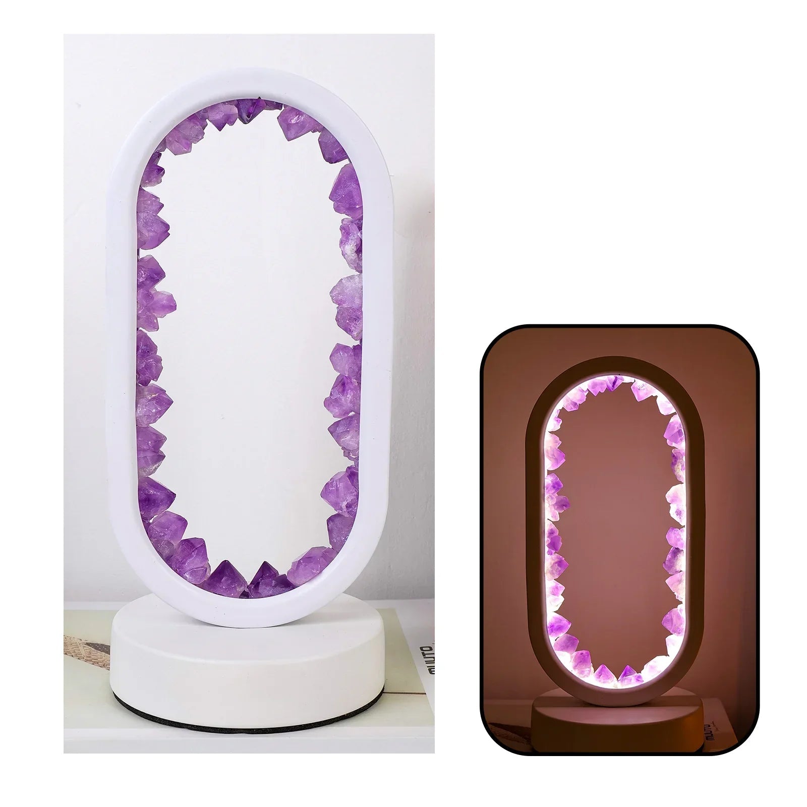 Elegant Amethyst Crystal Lamp – Ambient LED Lighting for Relaxation