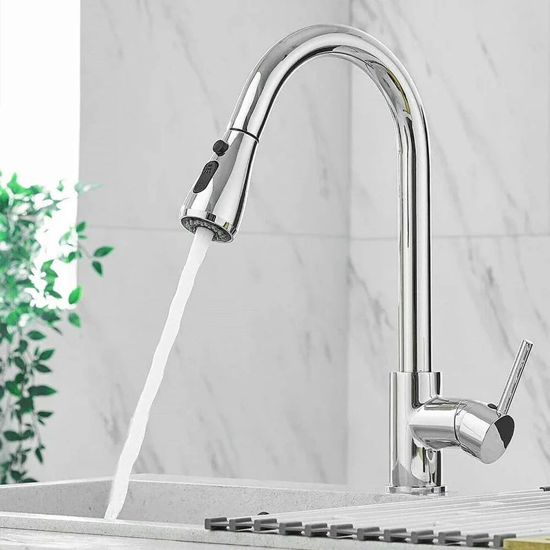AquaReach Pull-Out Kitchen Tap – Sleek Stainless Steel Design