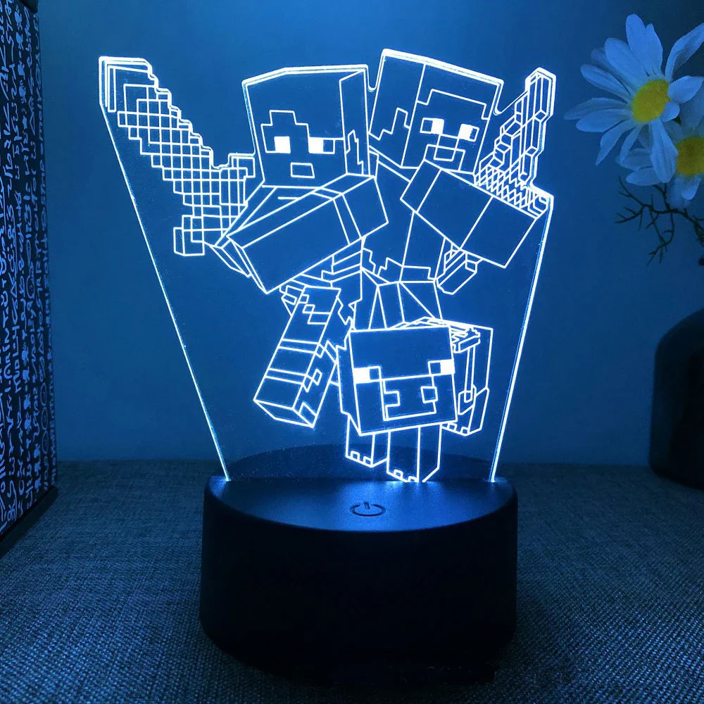 Diverse LED Game Characters Lamp - Playful Lighting for Gamers