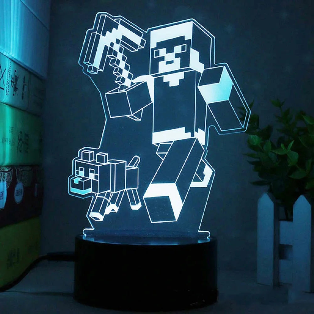 Diverse LED Game Characters Lamp - Playful Lighting for Gamers