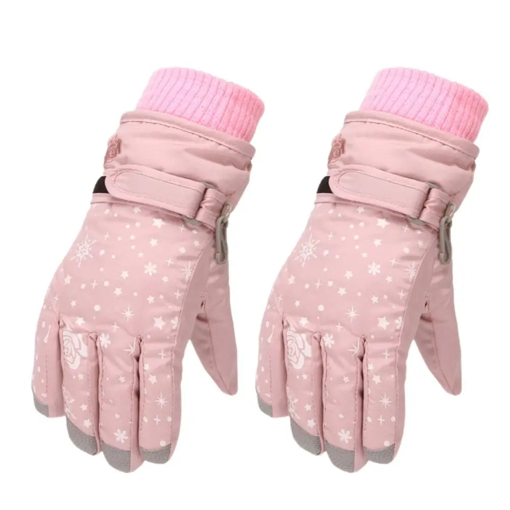 Warm Waterproof Winter Gloves for Girls – Ideal for Snow and Skiing