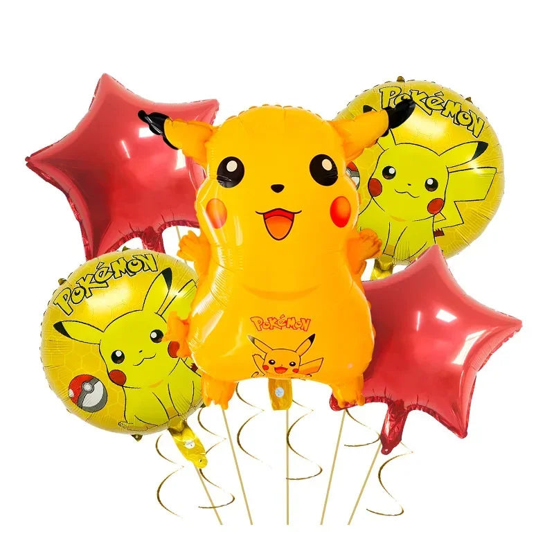 Pikachu and Charmander Aluminum Balloons – Party Decoration for Pokémon Fans