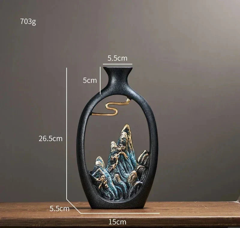 Eastern Mountain Landscape Vases - Artistic and Exotic