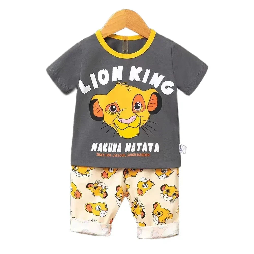 Summer Set for Kids – Cartoon T-shirt and Shorts with Mickey Mouse Print