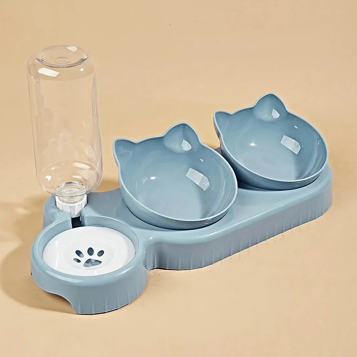 Cat Food and Water Bowl with Ear Design - Comfortable and Playful Eating Experience