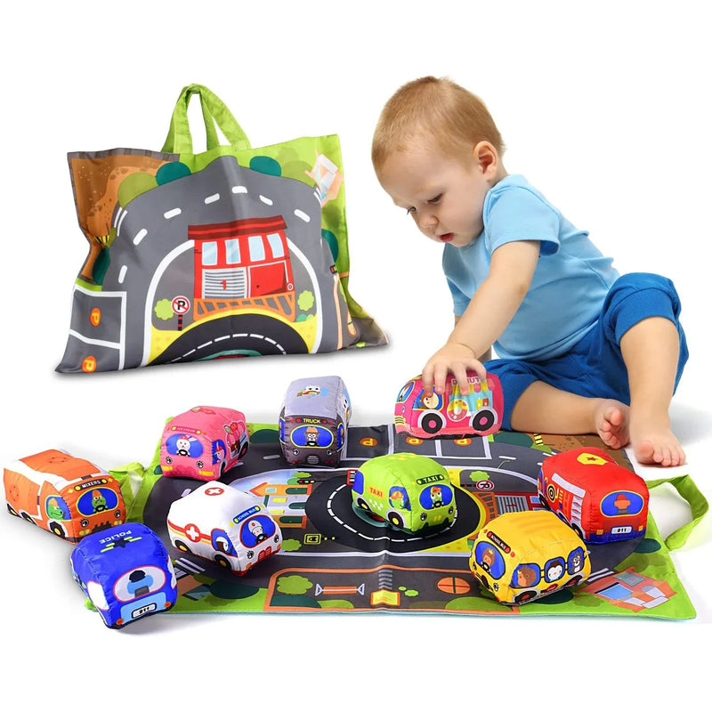 Soft Traffic Friends - Toy Set with Foldable Play Mat