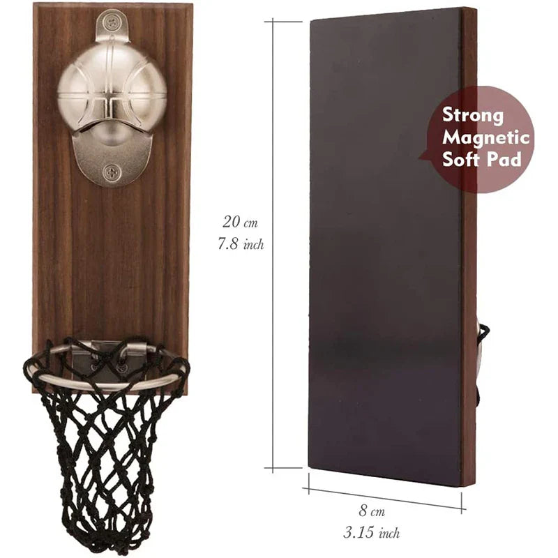 Basketball Net Wall Bottle Opener - Sporting Gift for Father's Day