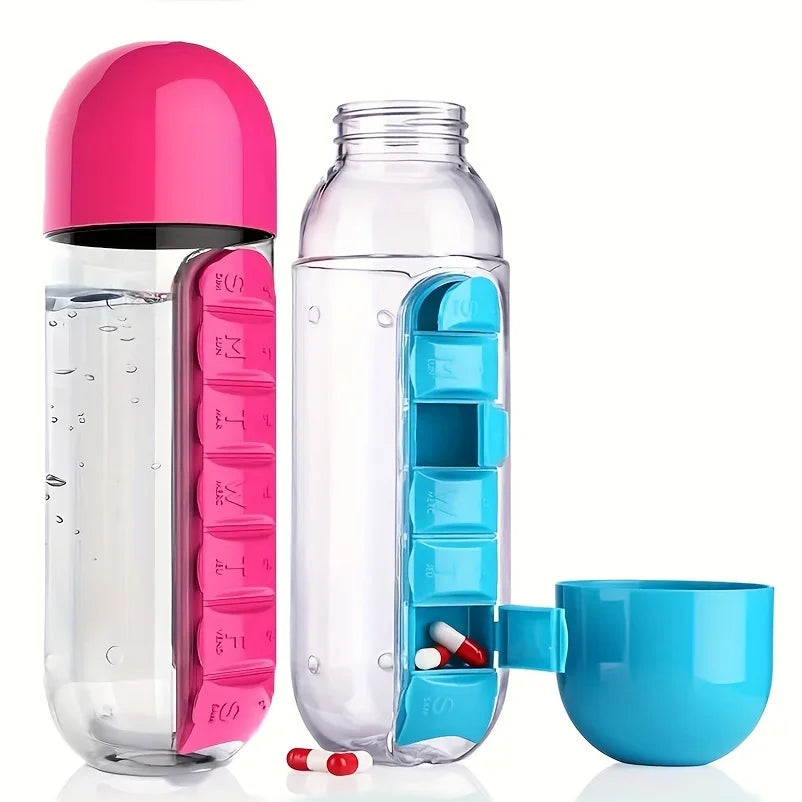 VitaBottle - Portable water bottle with built-in pillbox