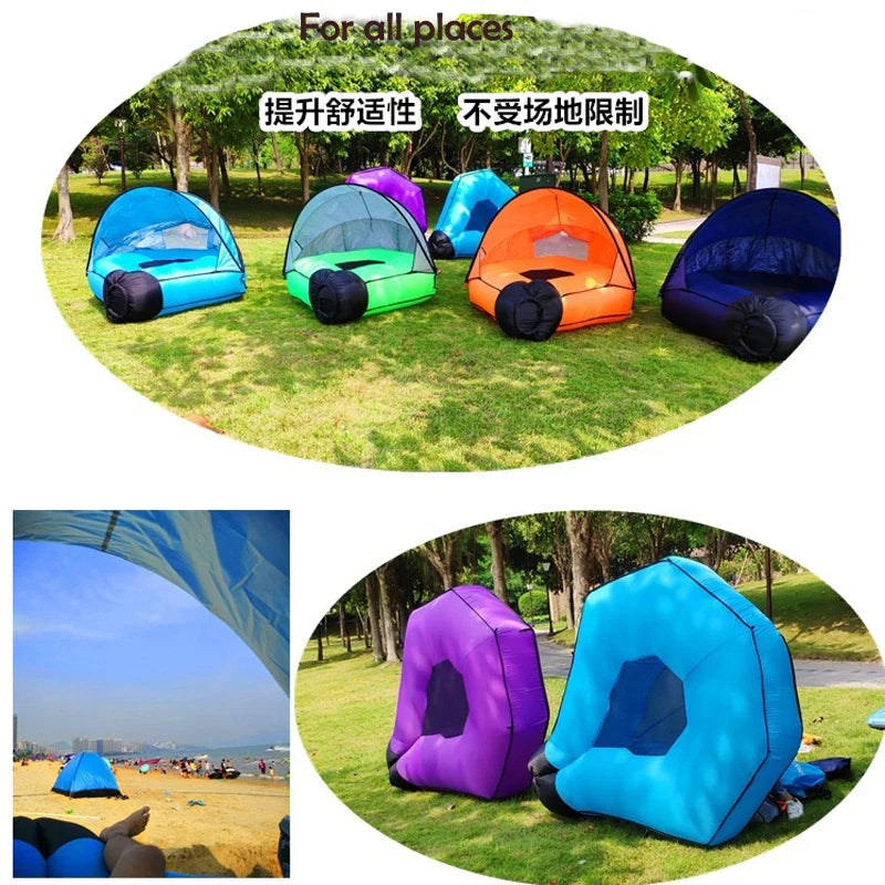 Inflatable Lounger Sofa with Shade – Comfortable and Waterproof for Beach and Pool