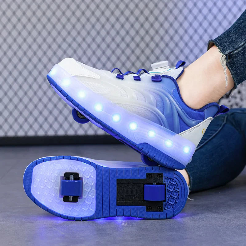 LED Light Roller Skate Shoes for Kids – Illuminated Sneakers for Boys and Girls with USB Rechargeable Wheels