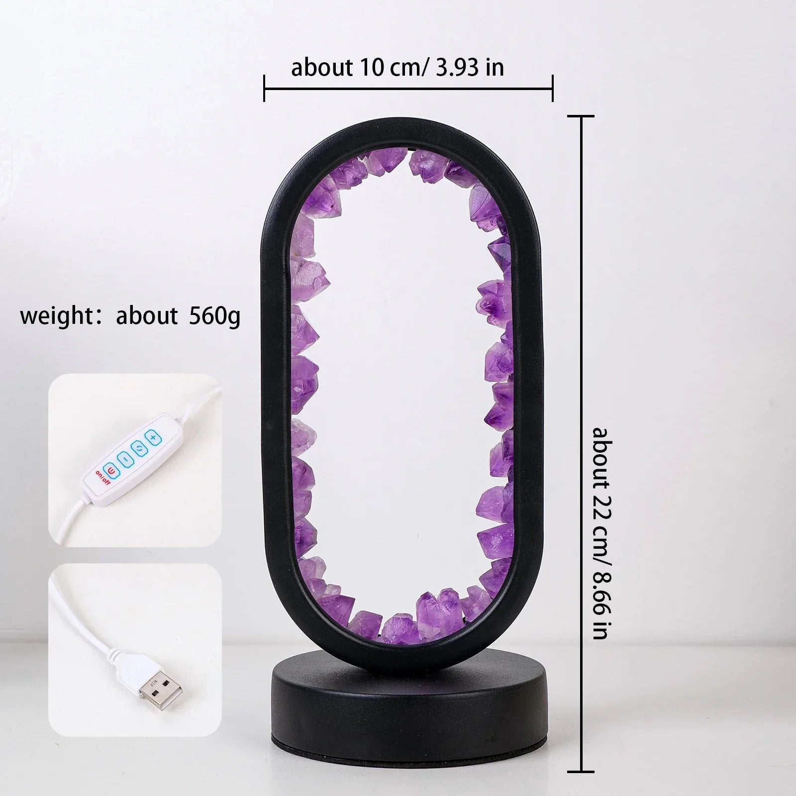 Elegant Amethyst Crystal Lamp – Ambient LED Lighting for Relaxation