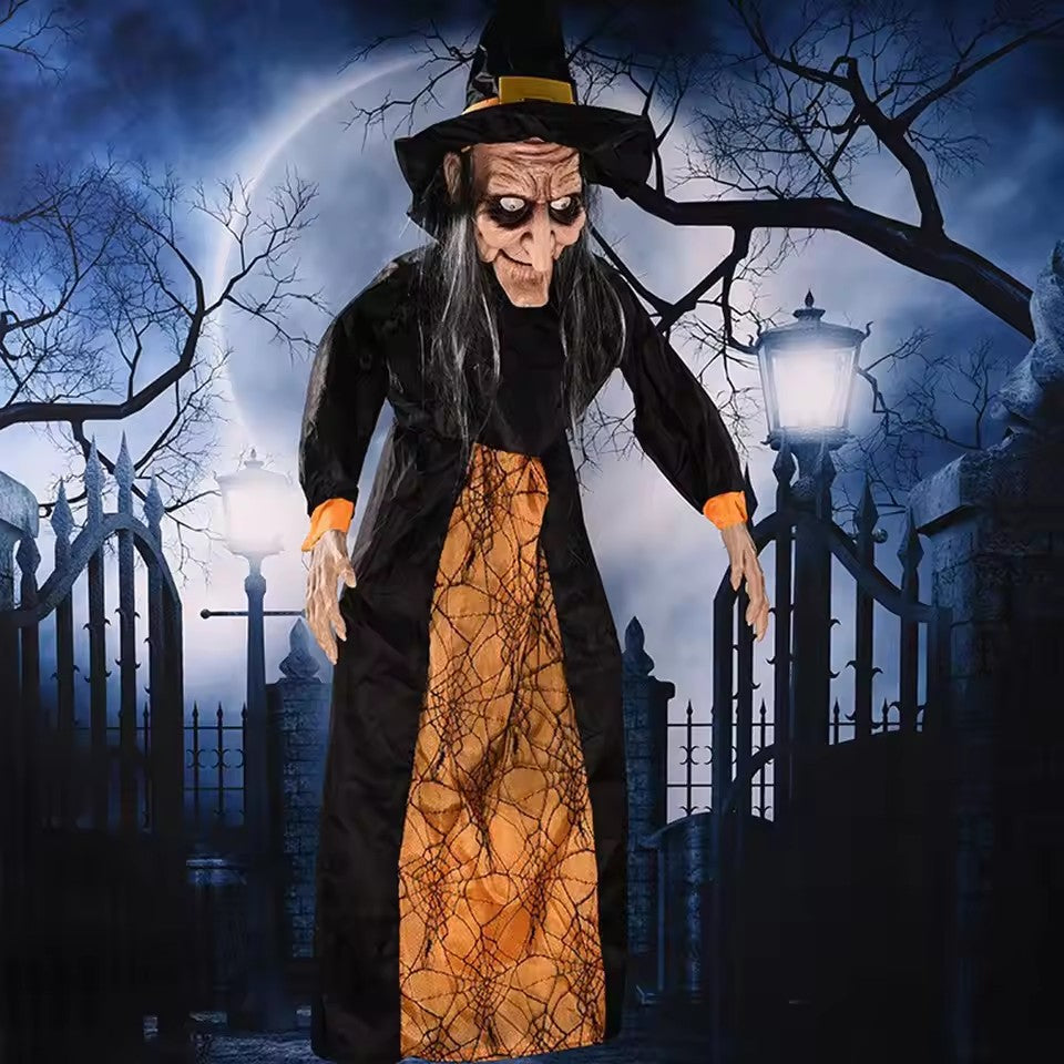 Hanging Witch Doll – Scary Halloween Decoration with Light and Sound