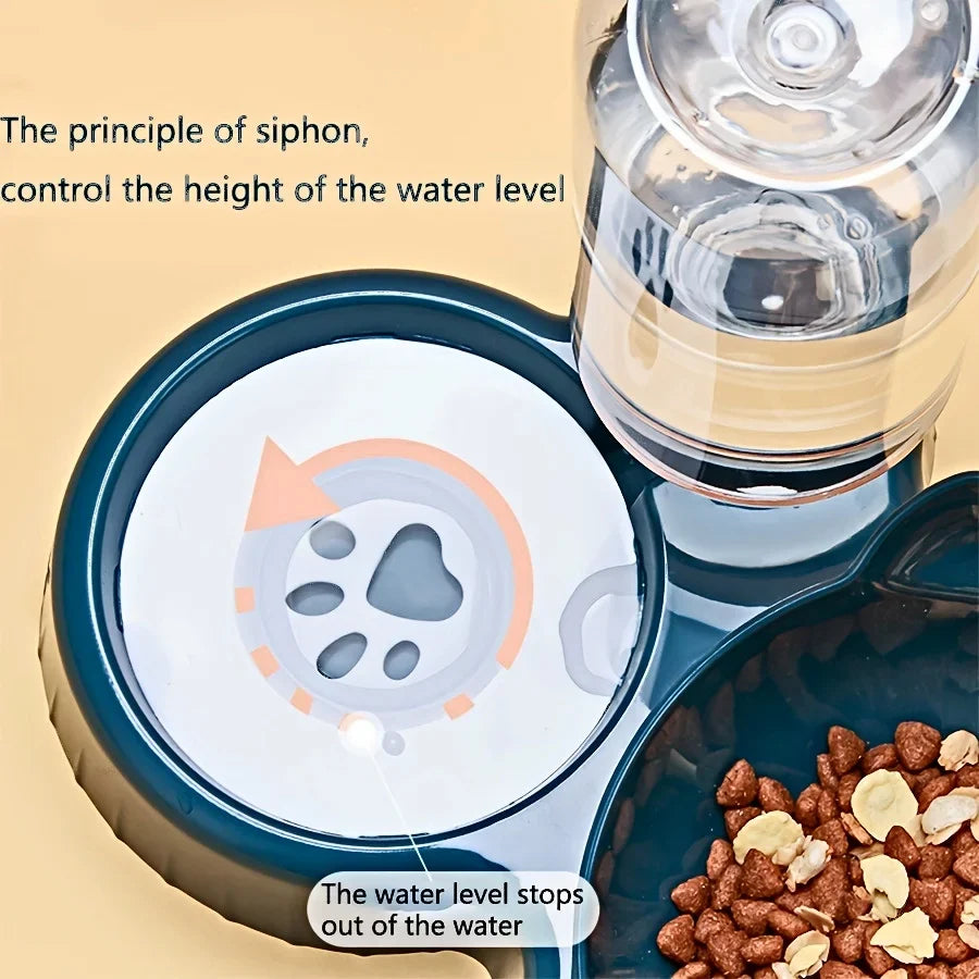 Cat Food and Water Bowl with Ear Design - Comfortable and Playful Eating Experience