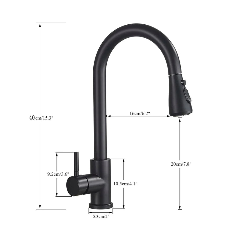 AquaReach Pull-Out Kitchen Tap – Sleek Stainless Steel Design
