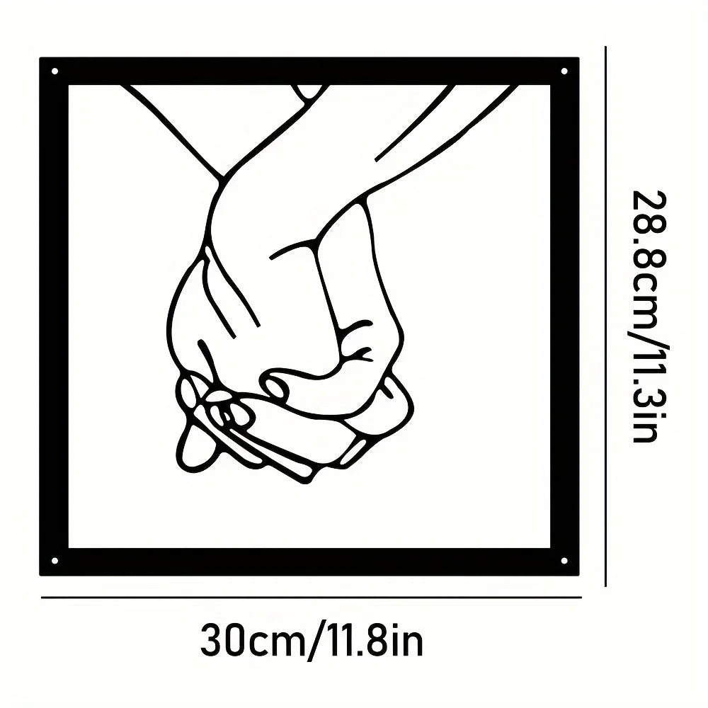Connected Hands Metal Wall Decoration – Minimalistic and Unifying