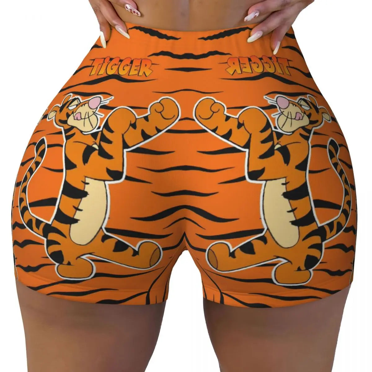Tigger Print Yoga and Sports Shorts for Women – Comfortable and Stylish for Active Days