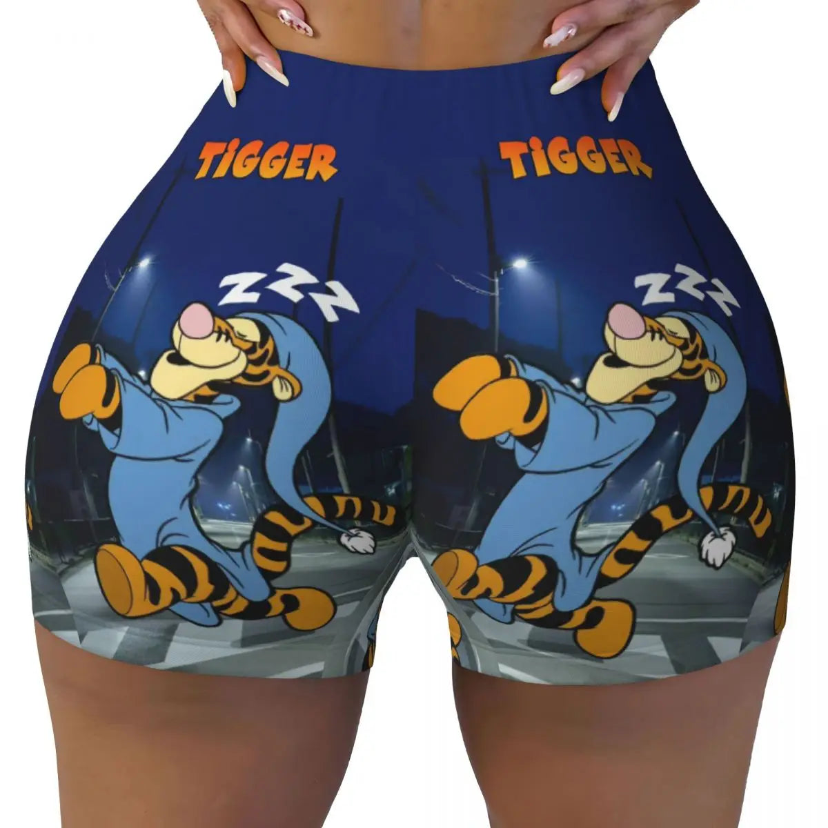 Tigger Print Yoga and Sports Shorts for Women – Comfortable and Stylish for Active Days