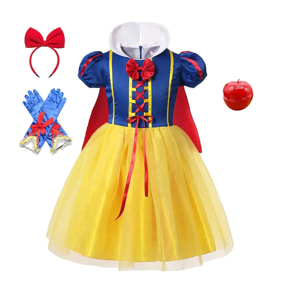 Snow White Princess Dress – With Cape, Tiara, and Magical Accessories