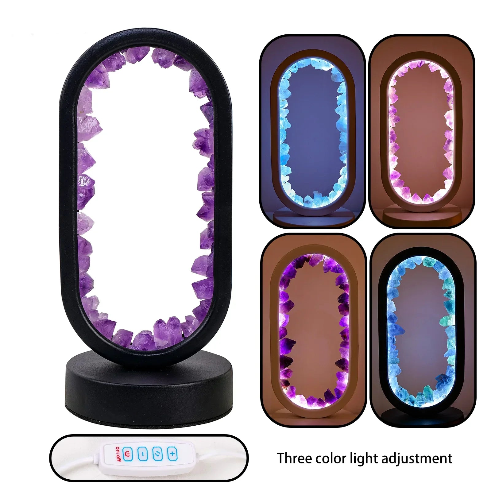 Elegant Amethyst Crystal Lamp – Ambient LED Lighting for Relaxation