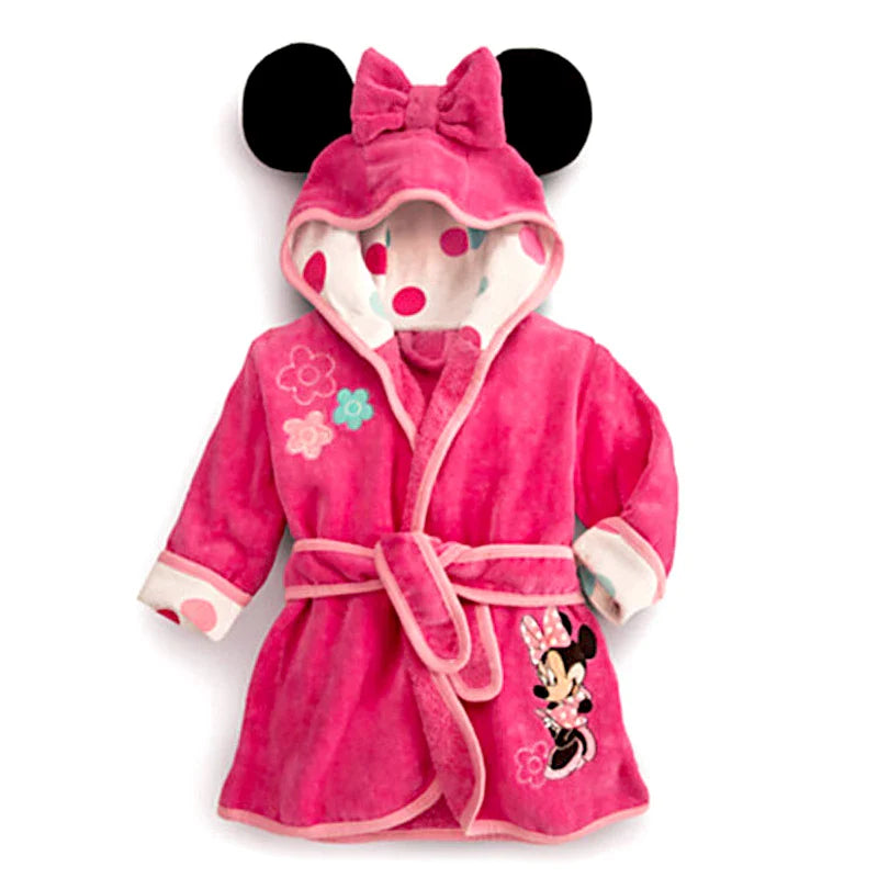 Soft Children's Bathrobe with Ears and Bow - Warm and Comfortable Nightwear