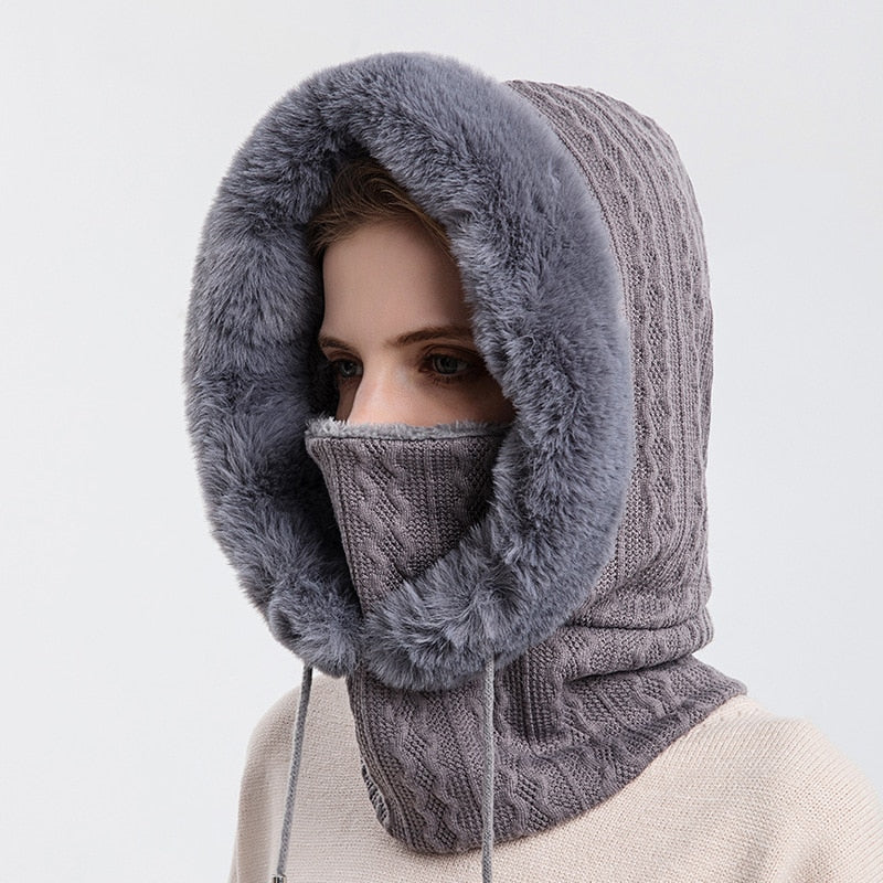 Winter Hood with Face Mask - Warm and Protective