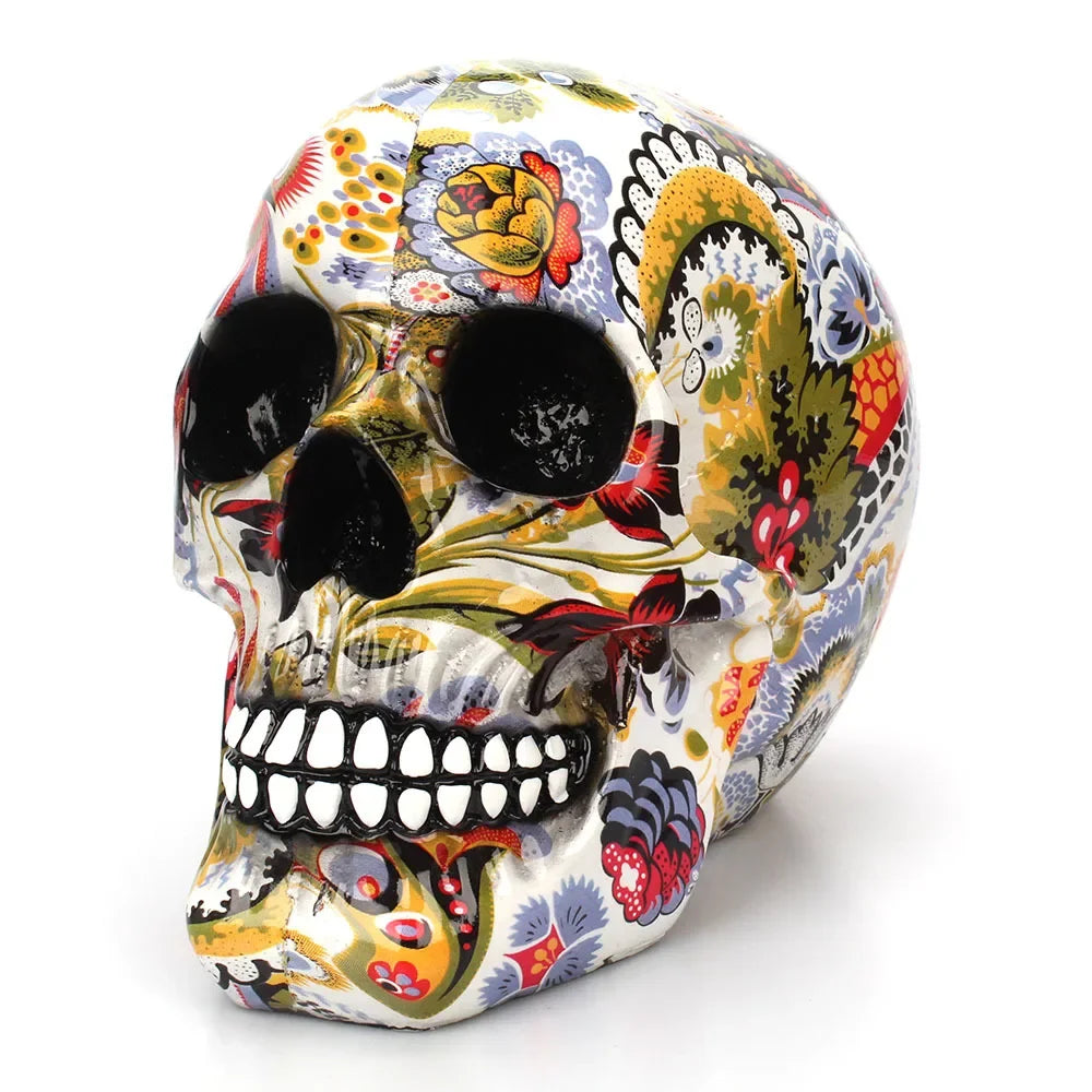 Hand-Painted Skull – Unique Decoration for Halloween and Interior
