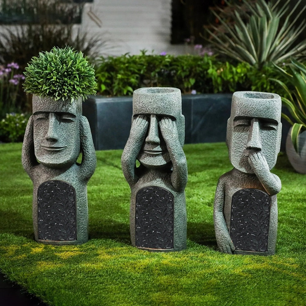 Garden Statues with Character – Set of Three Playful Sculptures