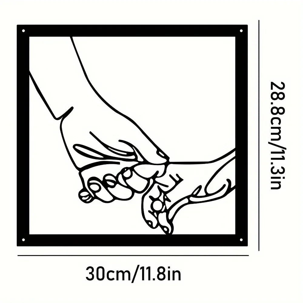 Connected Hands Metal Wall Decoration – Minimalistic and Unifying