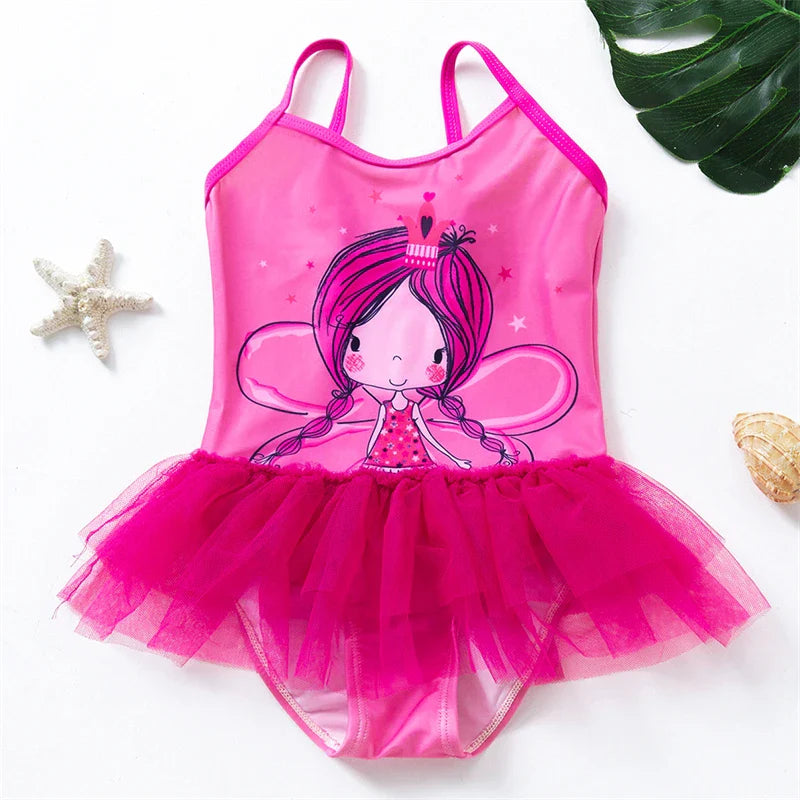 Girls' Swim Outfit with Mermaid and Unicorn Designs – Perfect for Children Aged 4-8 Years