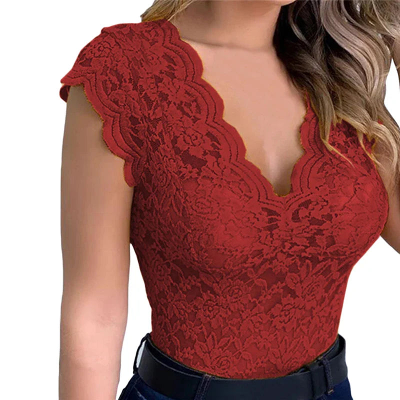 Yellow Lace Top for Women – Summery Lace Blouse for a Feminine and Elegant Look