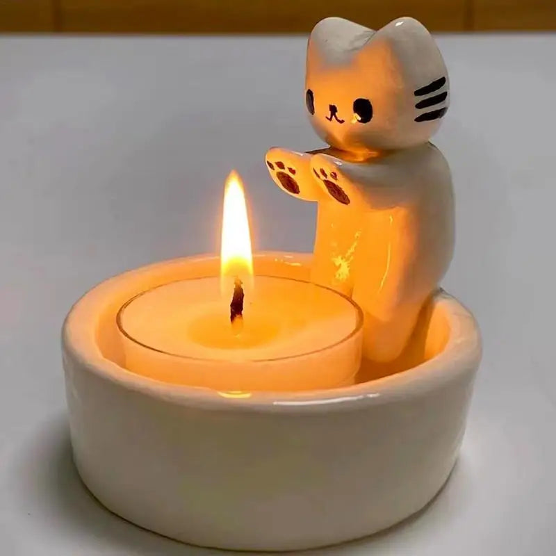 Cat Candle Holder - Charming Holder with Cute Cat for Cozy Moments