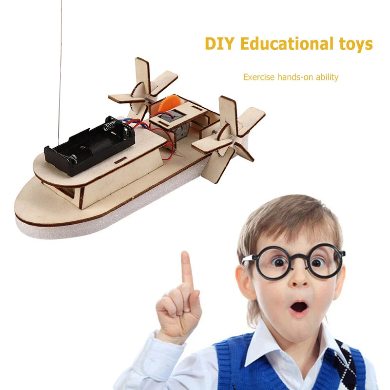 Educational Wooden DIY Boat – Build Your Own Electric Toy Boat
