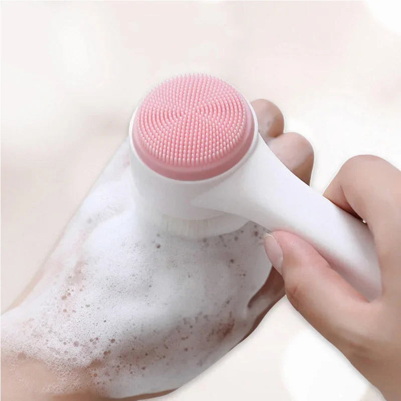 Silicone Facial Cleansing Brush – Dual-Texture Exfoliating Tool