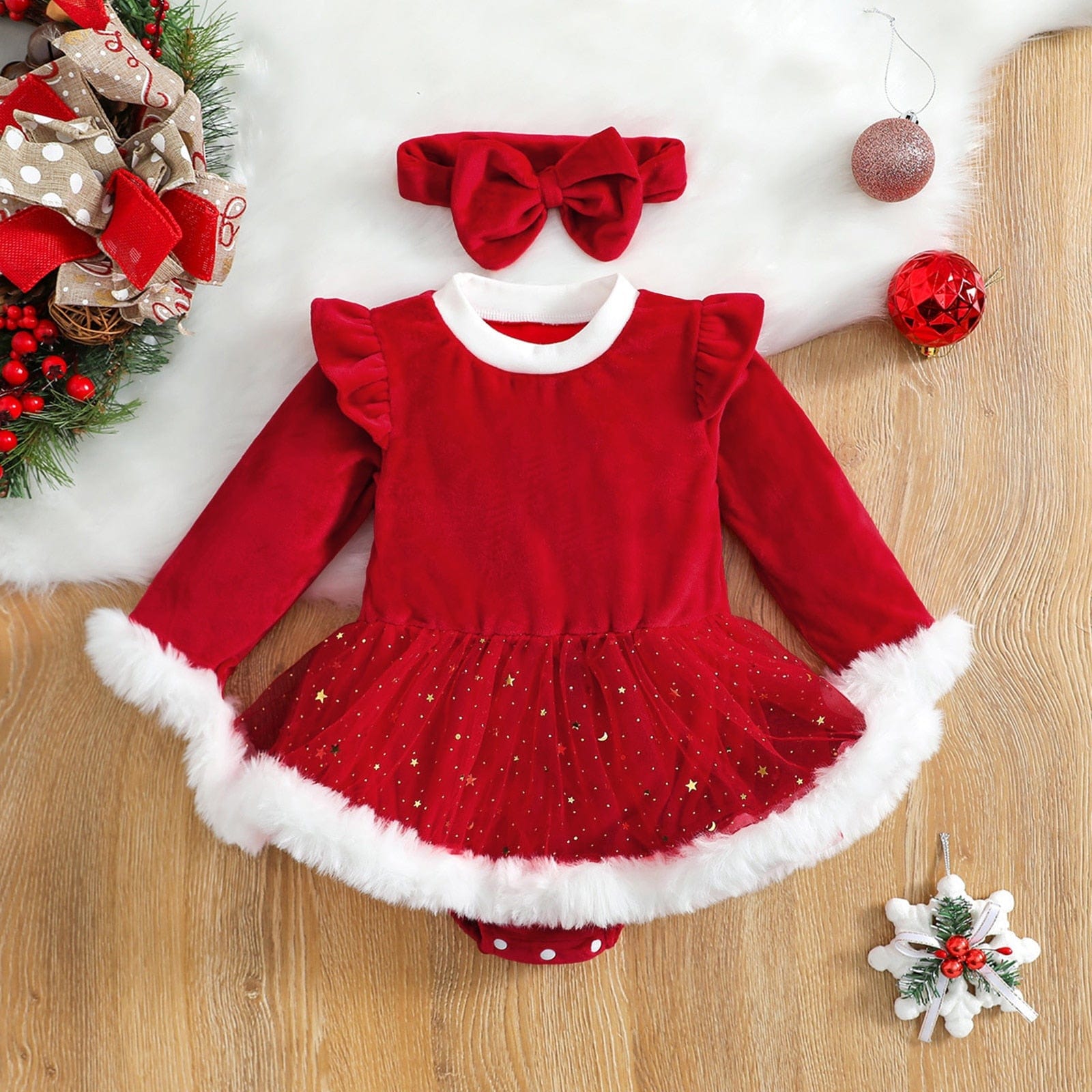 Christmas Dream Dress - Festive Dress with Headband for Children