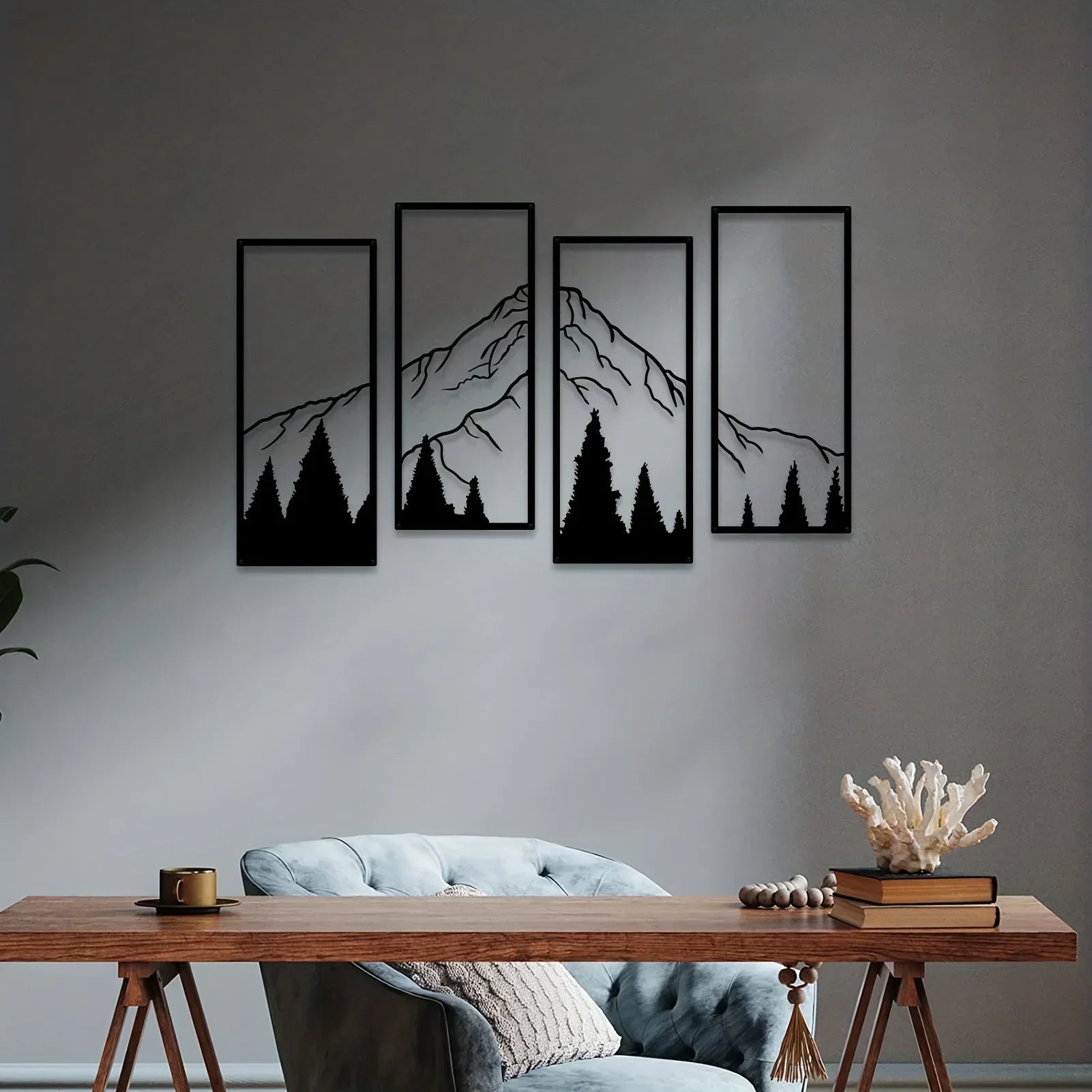 Majestic Mountains Wall Decor – Four-Piece Art Set