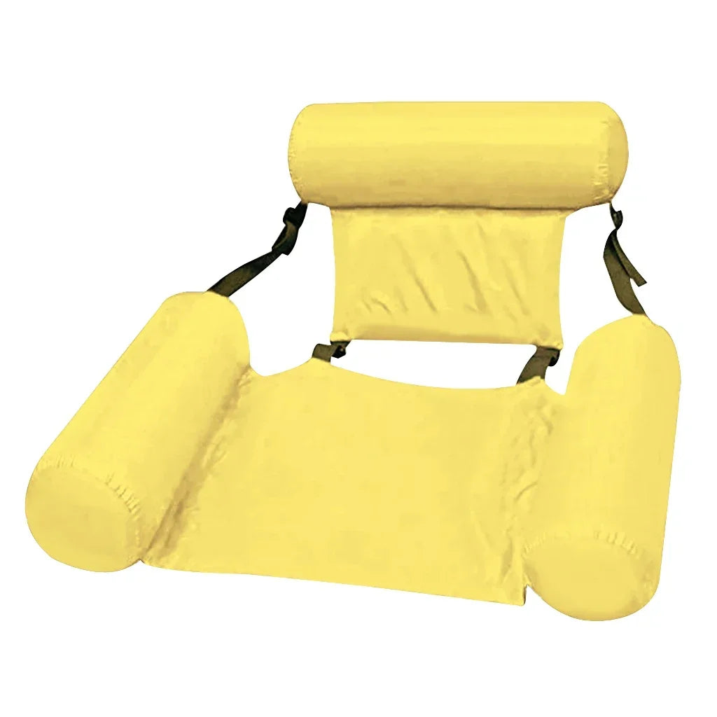 Luxury Inflatable Water Chair with Backrest - Floating Lounge Chair for Pool and Lake