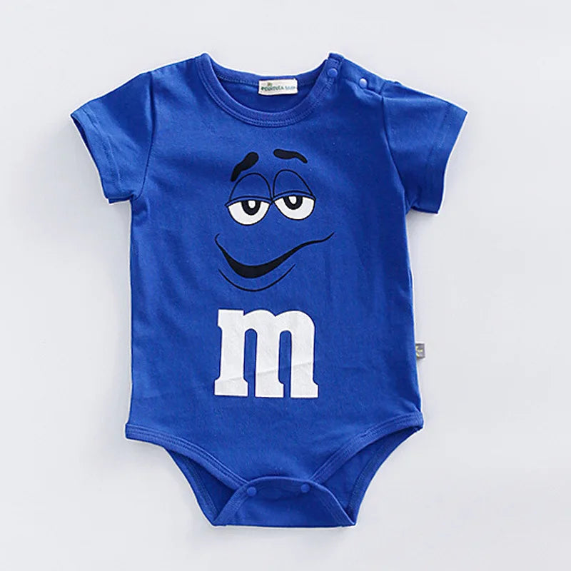 Colorful Baby Romper – M&M Faces Clothing for Babies and Toddlers