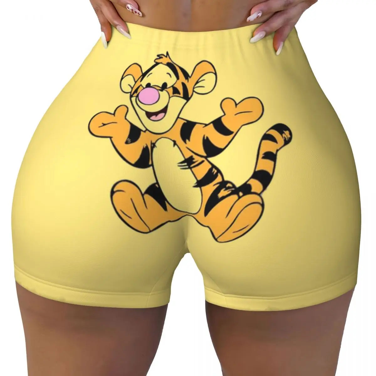 Tigger Print Yoga and Sports Shorts for Women – Comfortable and Stylish for Active Days