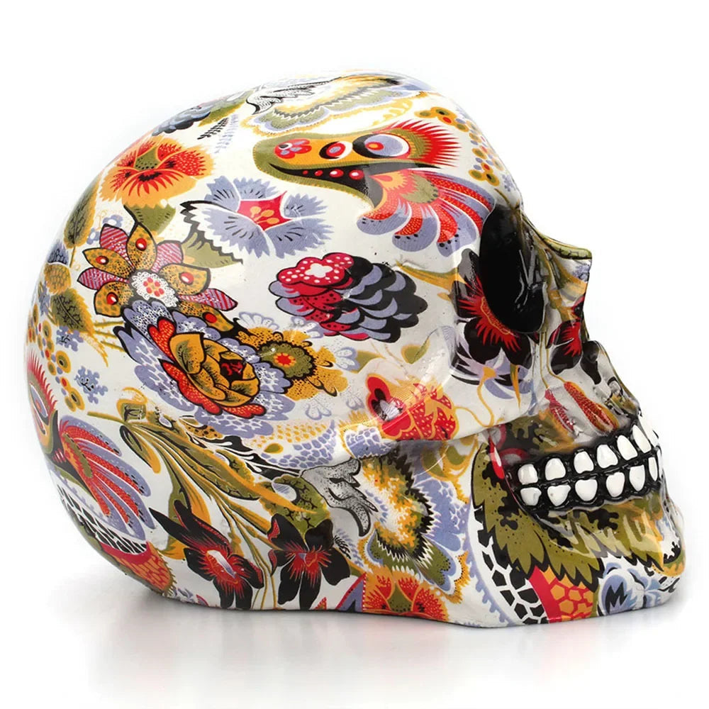 Hand-Painted Skull – Unique Decoration for Halloween and Interior