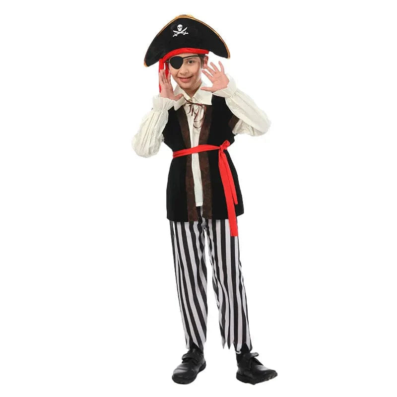 Adventure Pirate Outfit for Children – Classic Striped Set with Accessories