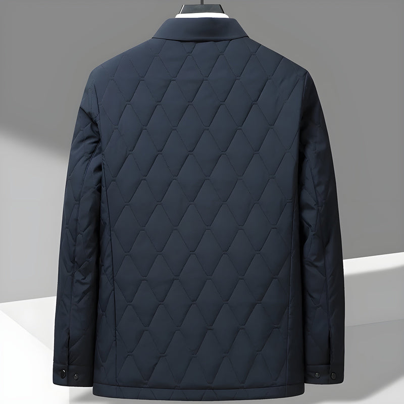 Men's Quilted Jacket with Diamond Pattern – Comfortable and Smart