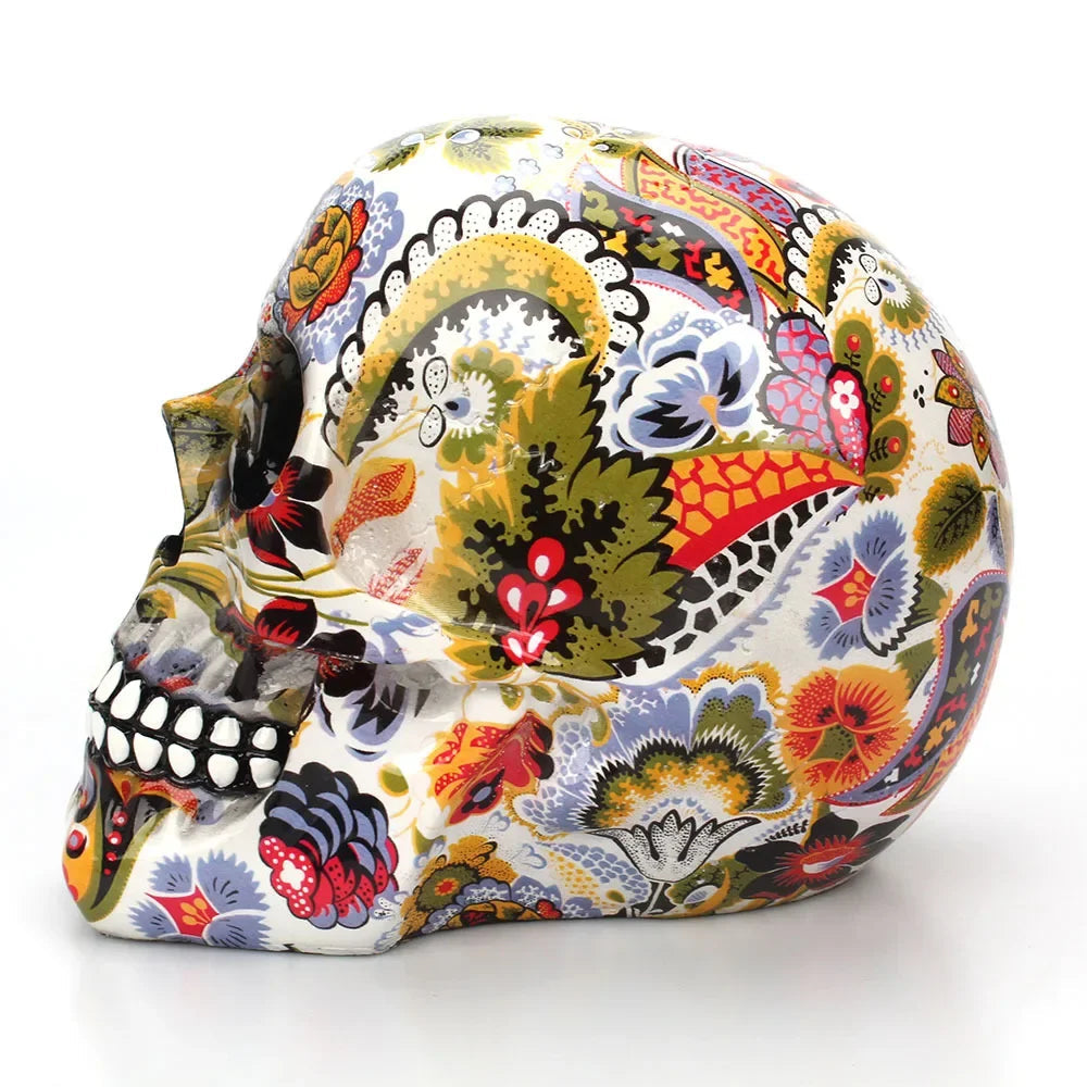 Hand-Painted Skull – Unique Decoration for Halloween and Interior