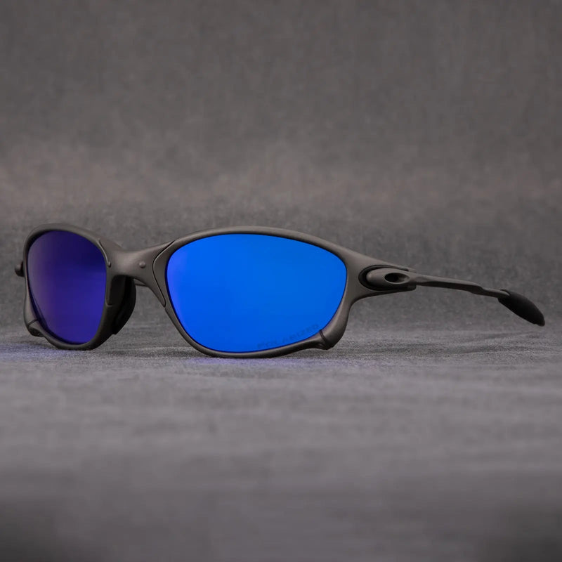 Sporty Polarised Sunglasses – Metallic Frame with Red Lenses